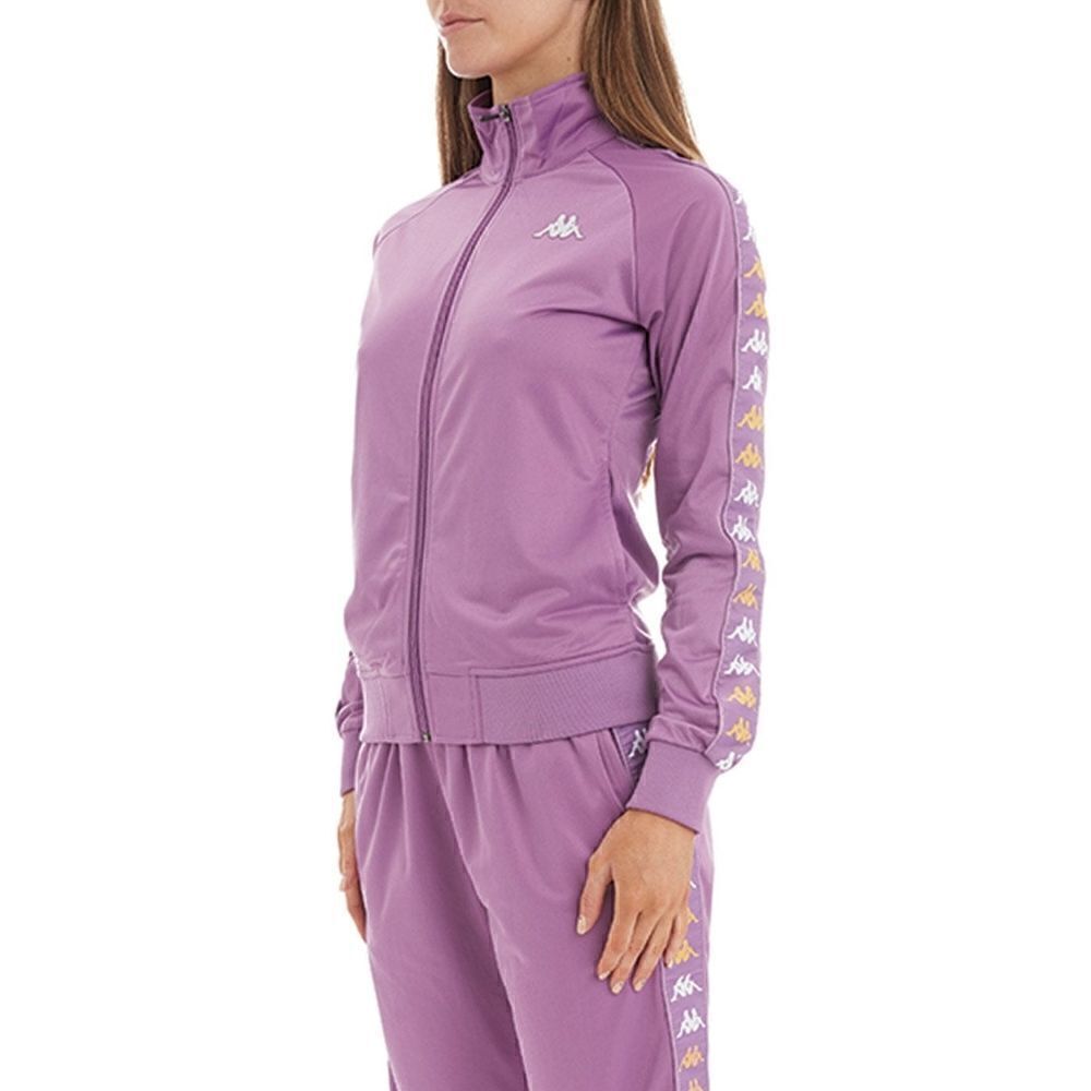 Kappa Italy 222 Banda Hatillo Women's Track Bomber Jacket Violet Size Small S